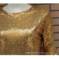 Women Sexy Gold Sequins Short Tight Fitted Dresses